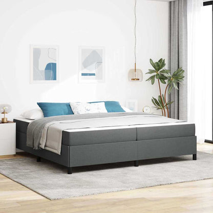 Boxspringbett mit Matratze Dunkelgrau 200 x 200 cm Stoff