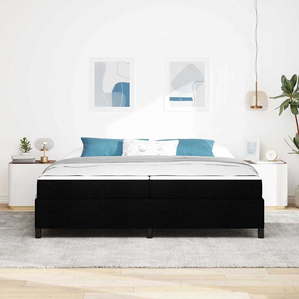 Boxspringbett mit Matratze Schwarz 200 x 200 cm Stoff