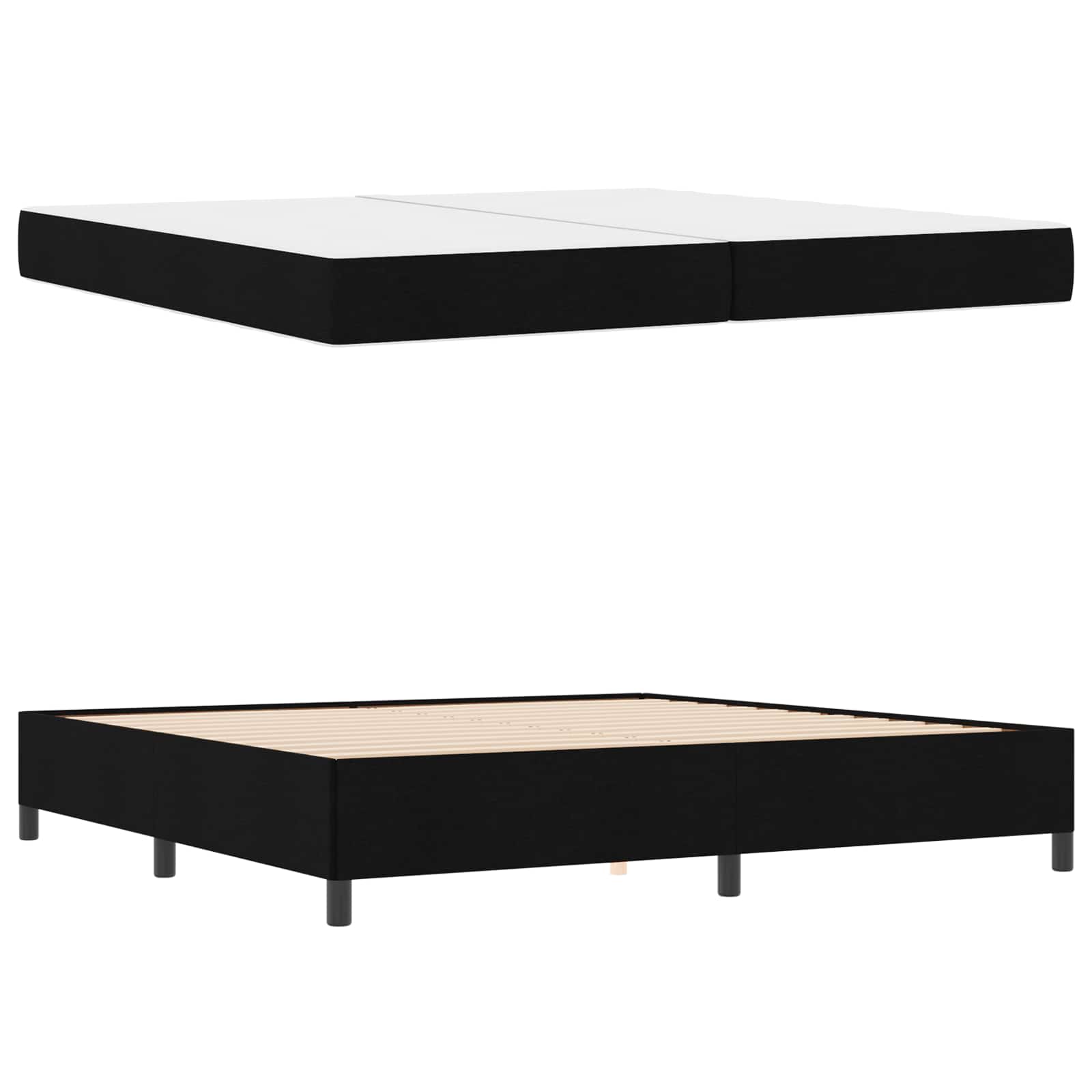 Boxspringbett mit Matratze Schwarz 200 x 200 cm Stoff