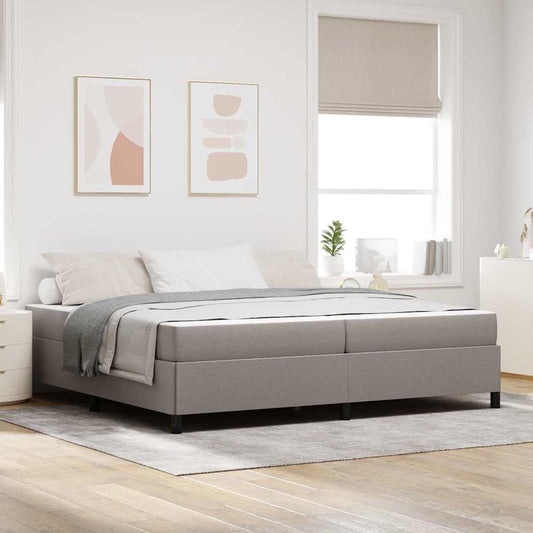 Boxspringbett Taupe und Schwarz 200 x 200 cm
