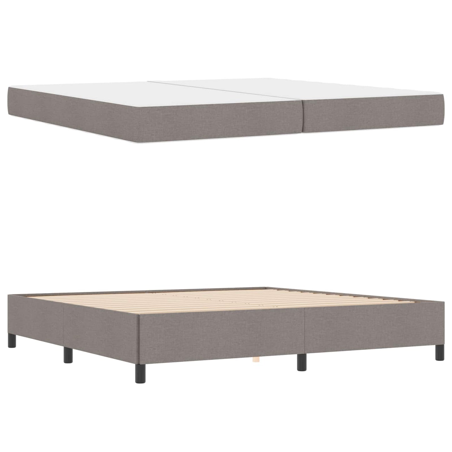 Boxspringbett mit Matratze Taupe 200 x 200 cm Stoff
