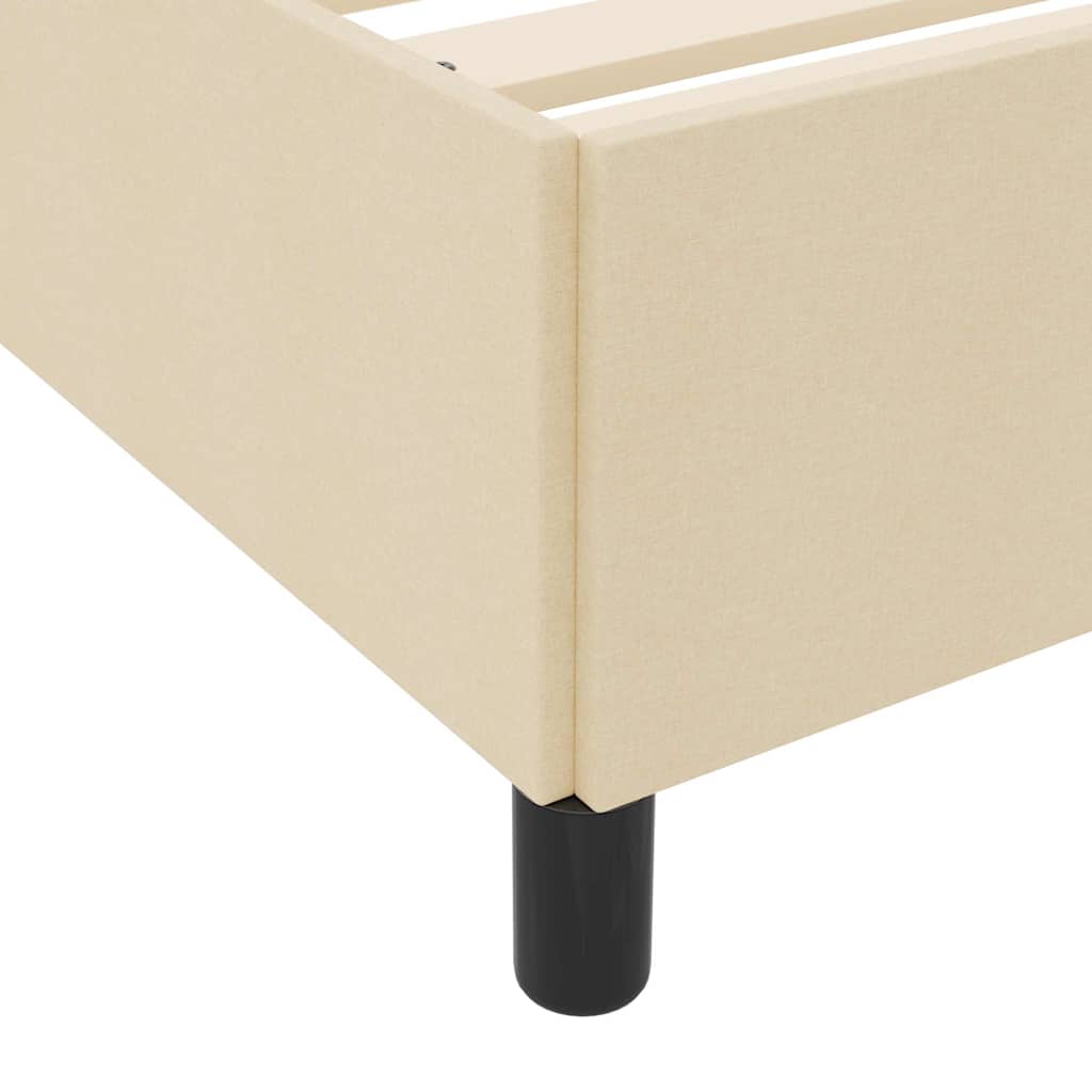 Boxspringbett Creme, Schwarz 200 x 200 cm Stoff, Ingenieurholz