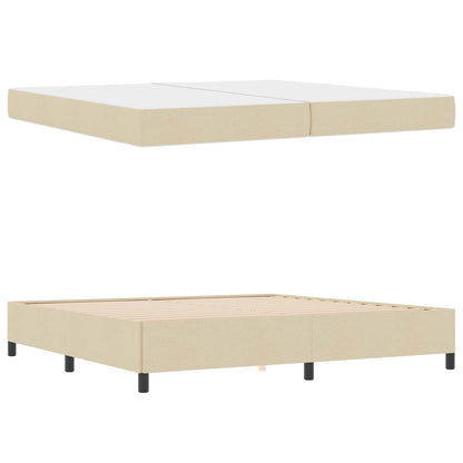 Boxspringbett mit Matratze Creme 200 x 200 cm Stoff