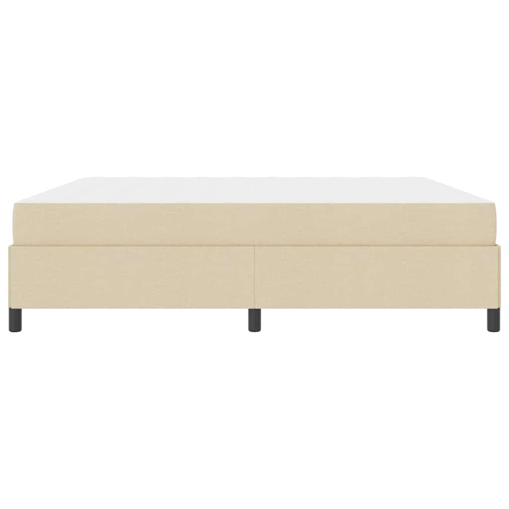 Boxspringbett Creme, Schwarz 200 x 200 cm Stoff, Ingenieurholz