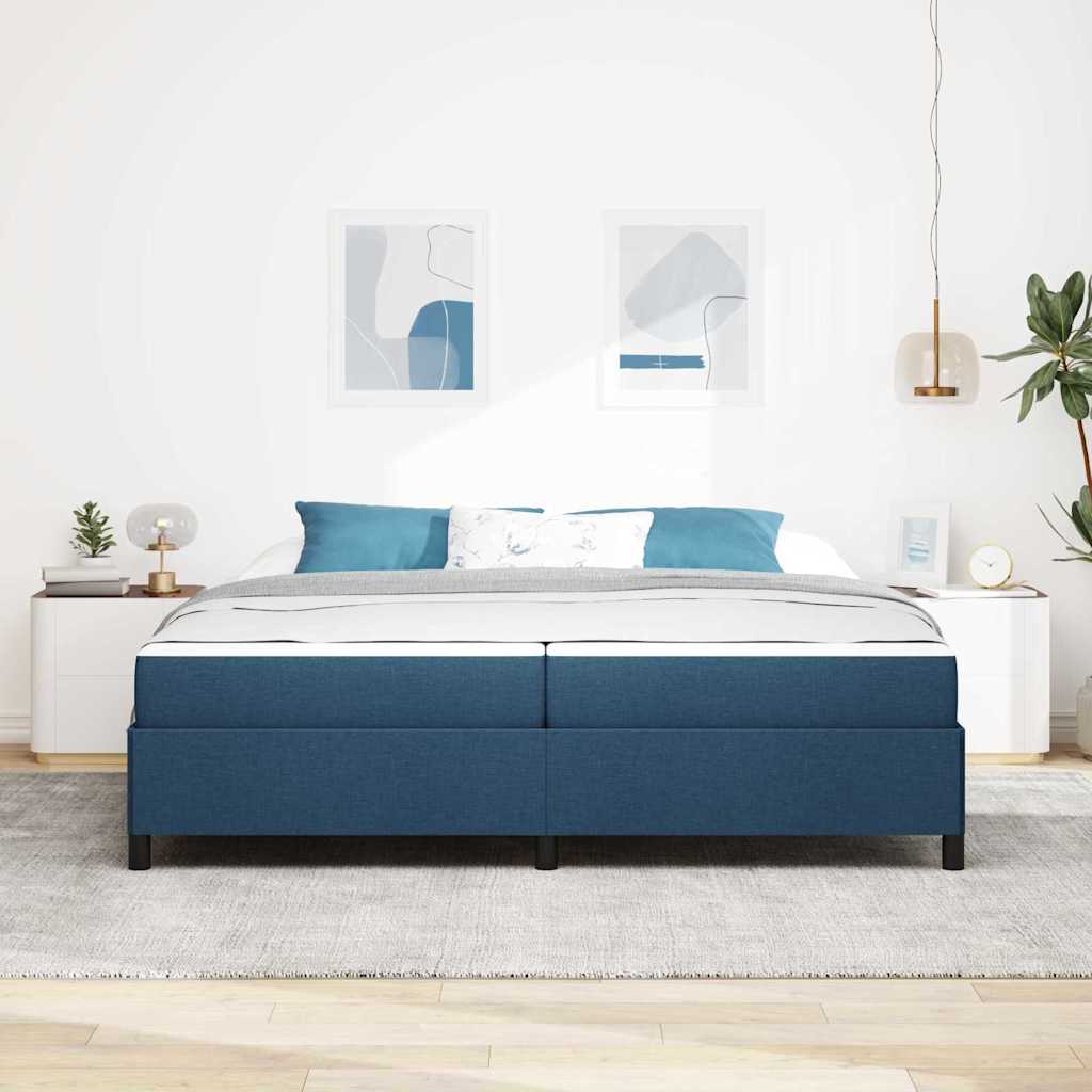 Boxspringbett Blau 200 x 200 cm Stoff