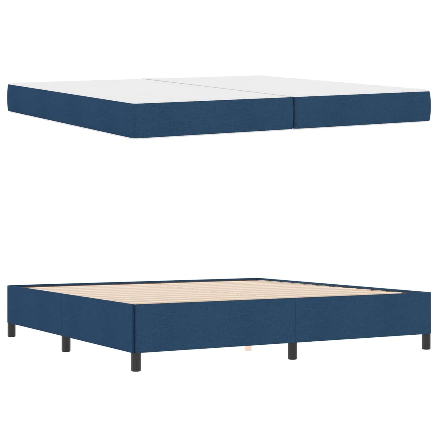 Boxspringbett Blau 200 x 200 cm Stoff