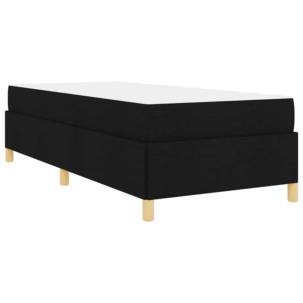 Boxspringbett Schwarz und Braun und Weiß 80 x 200 cm Stoff