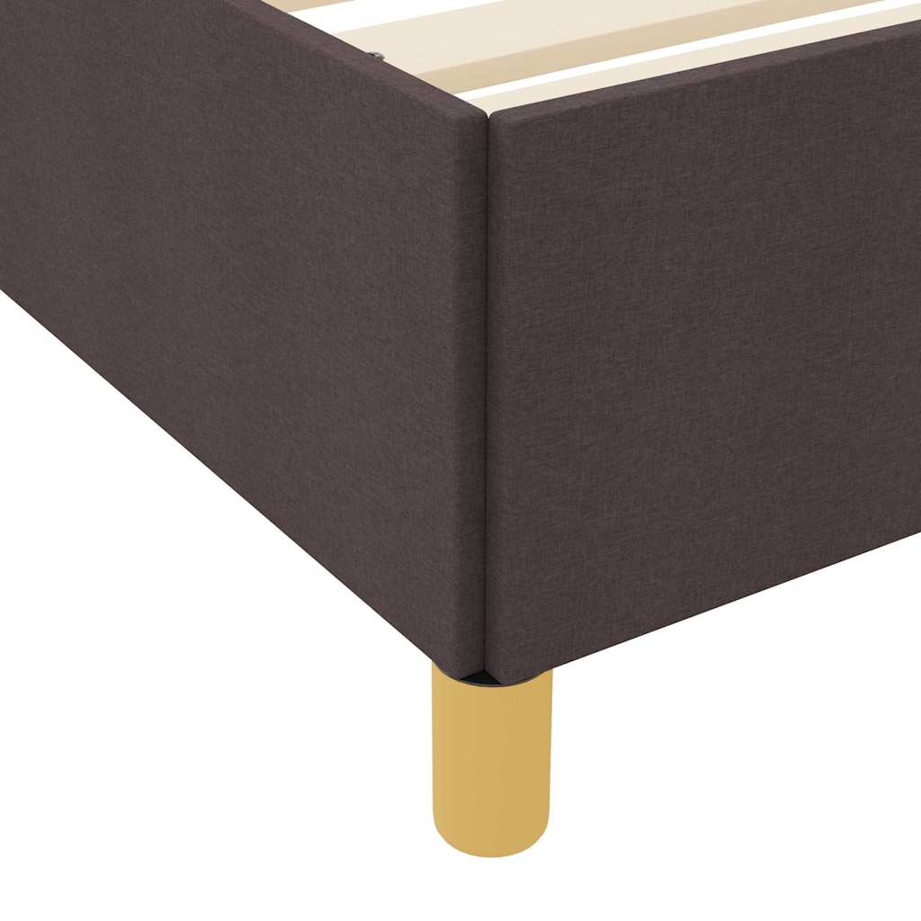 Boxspringbett Braun und Weiß und Dunkelbraun 80 x 200 cm Stoff