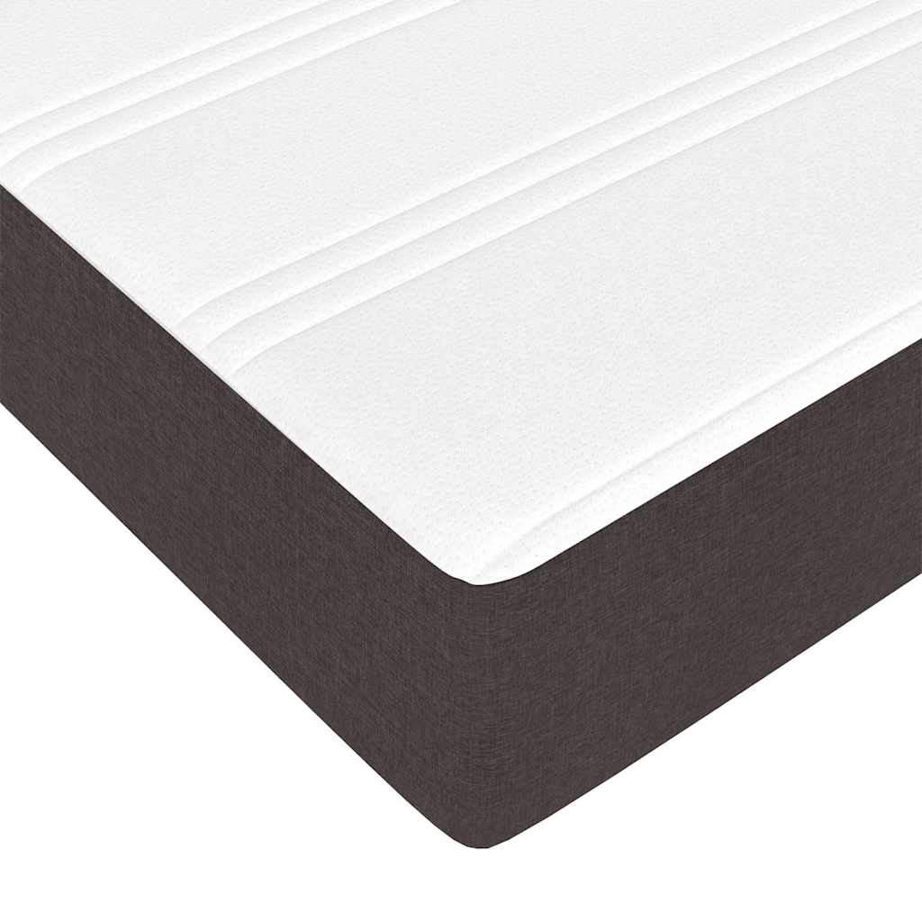 Boxspringbett Braun und Weiß und Dunkelbraun 80 x 200 cm Stoff