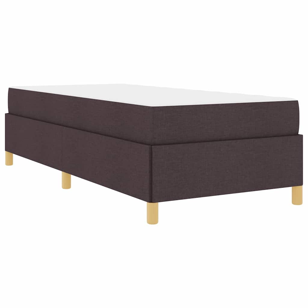 Boxspringbett Braun und Weiß und Dunkelbraun 80 x 200 cm Stoff