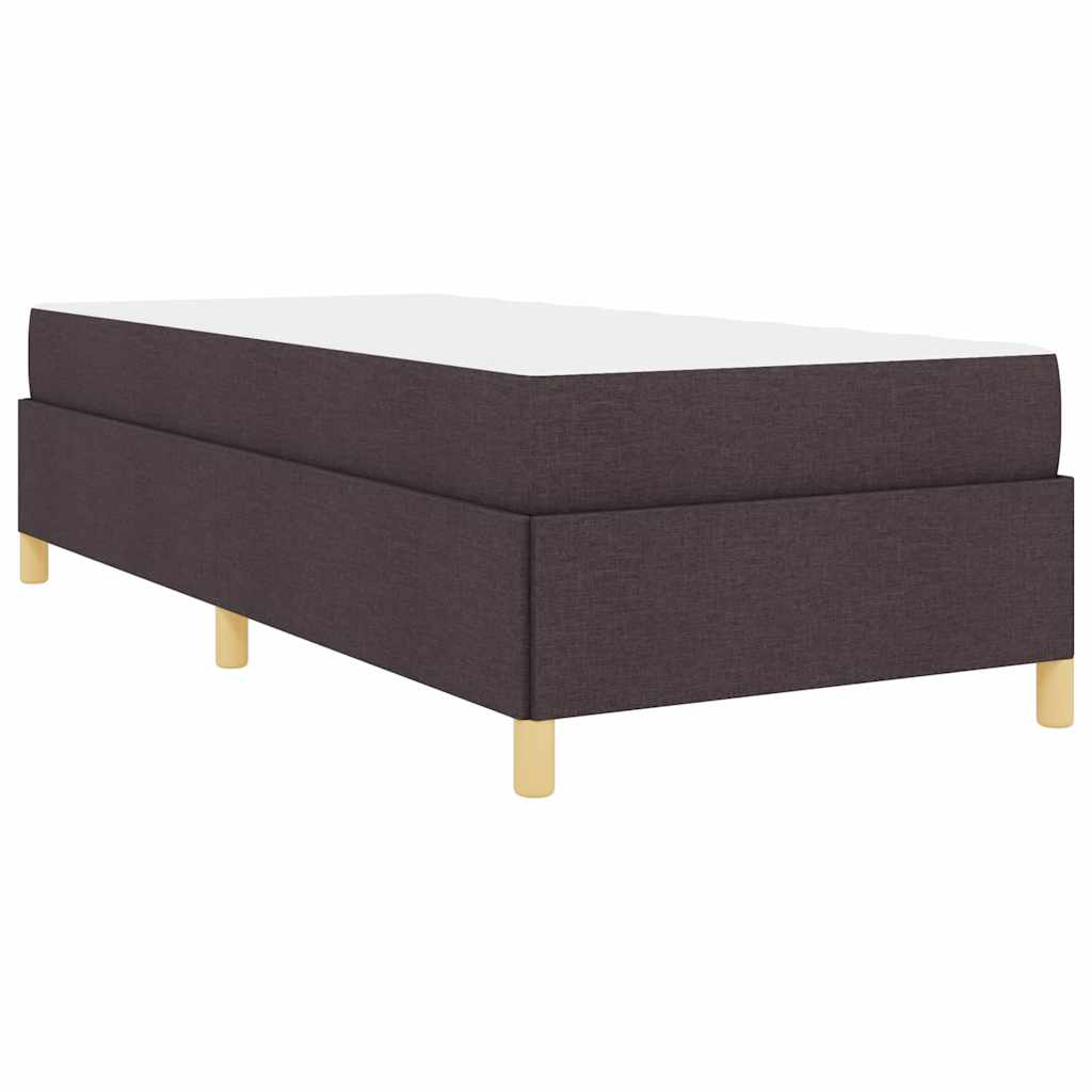 Boxspringbett Braun und Weiß und Dunkelbraun 80 x 200 cm Stoff