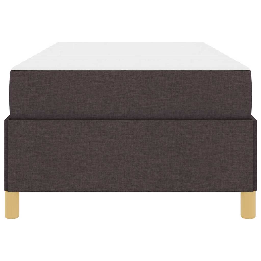Boxspringbett Braun und Weiß und Dunkelbraun 80 x 200 cm Stoff