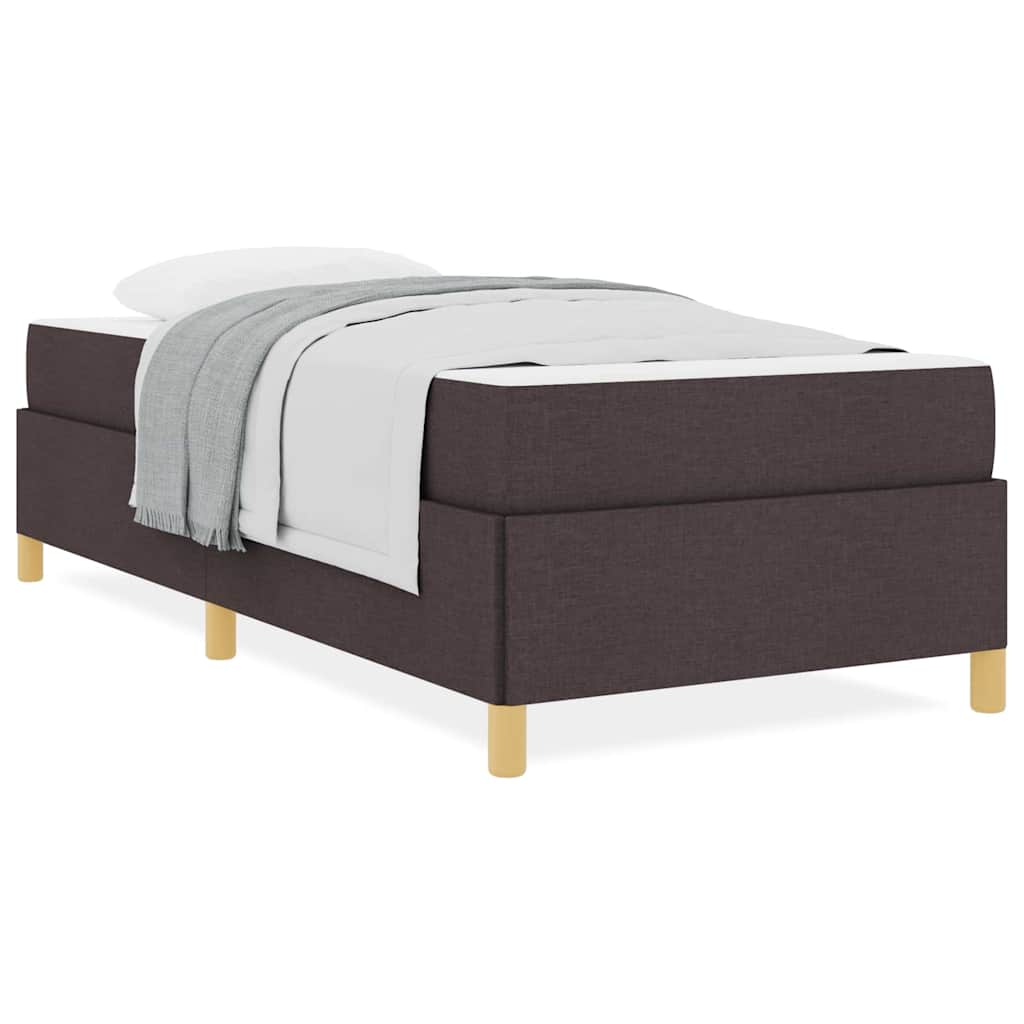 Boxspringbett Braun und Weiß und Dunkelbraun 80 x 200 cm Stoff