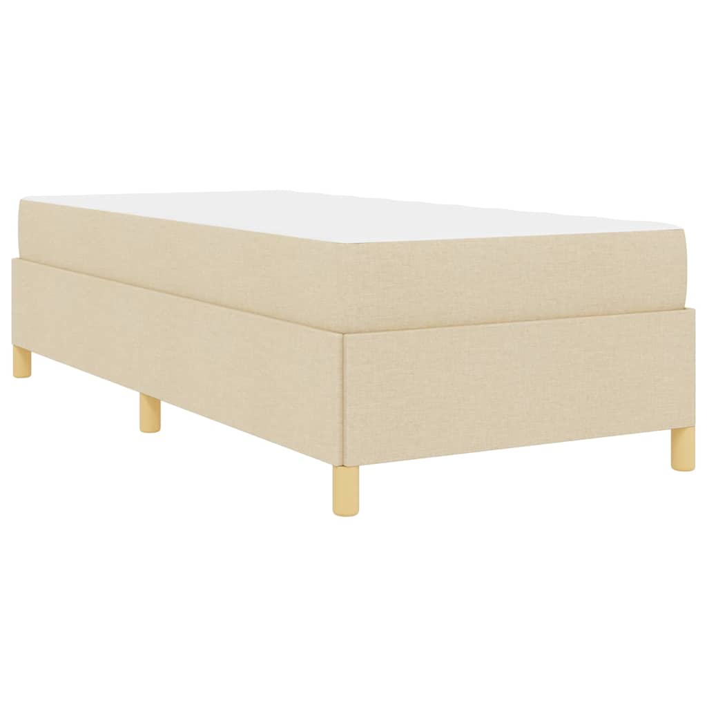 Boxspringbett Creme und Braun und Weiß 80 x 200 cm Stoff