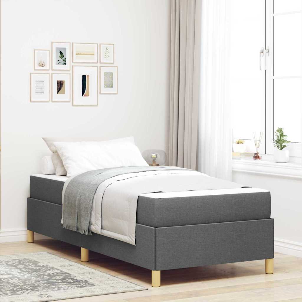 Boxspringbett Dunkelgrau und Braun und Weiß und Dunkelgrau