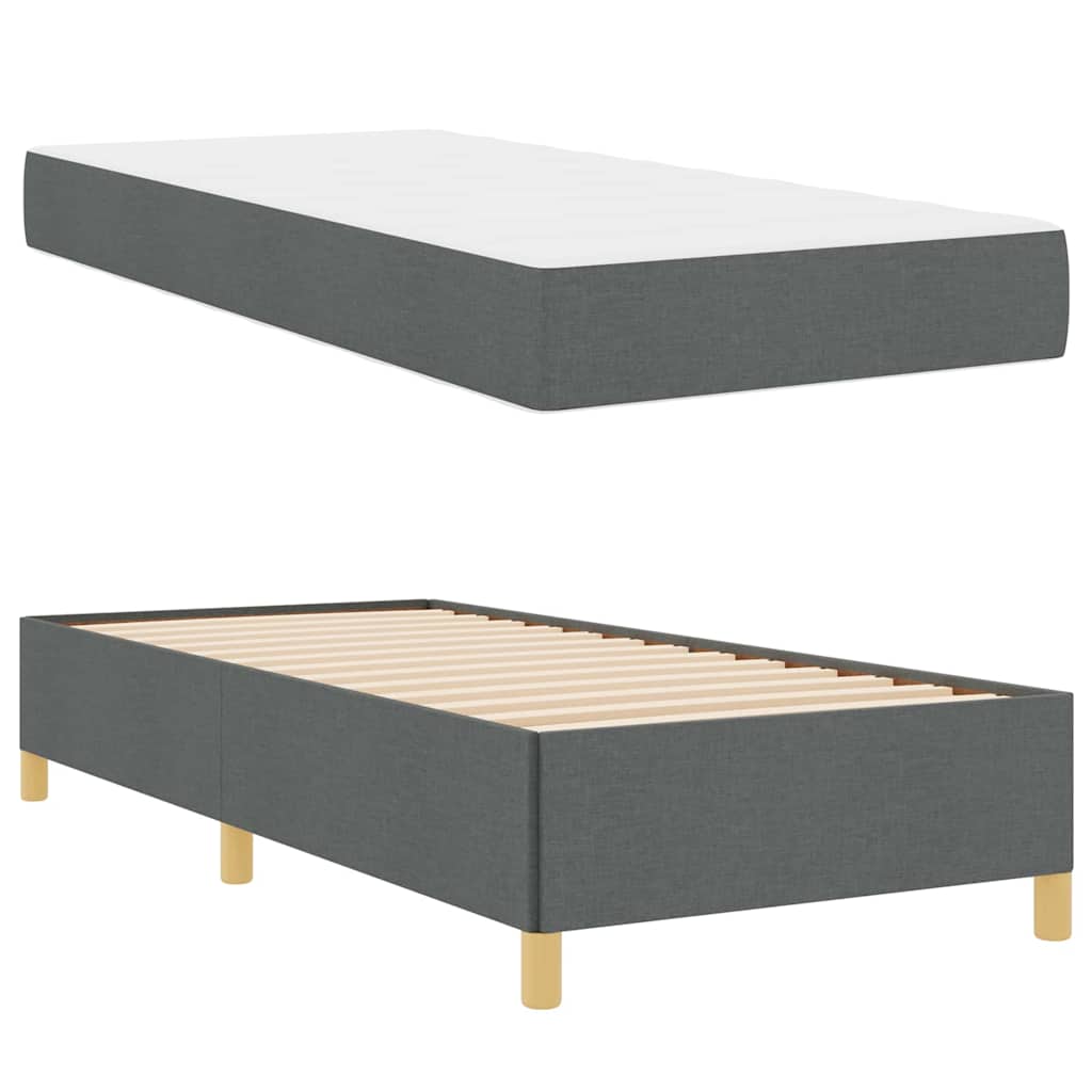 Boxspringbett Dunkelgrau und Braun und Weiß und Dunkelgrau