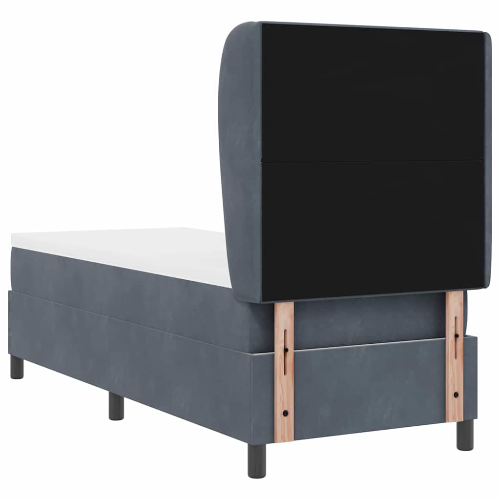 Boxspringbett mit Kopfteil Dunkelgrau 200 x 80 cm Samt