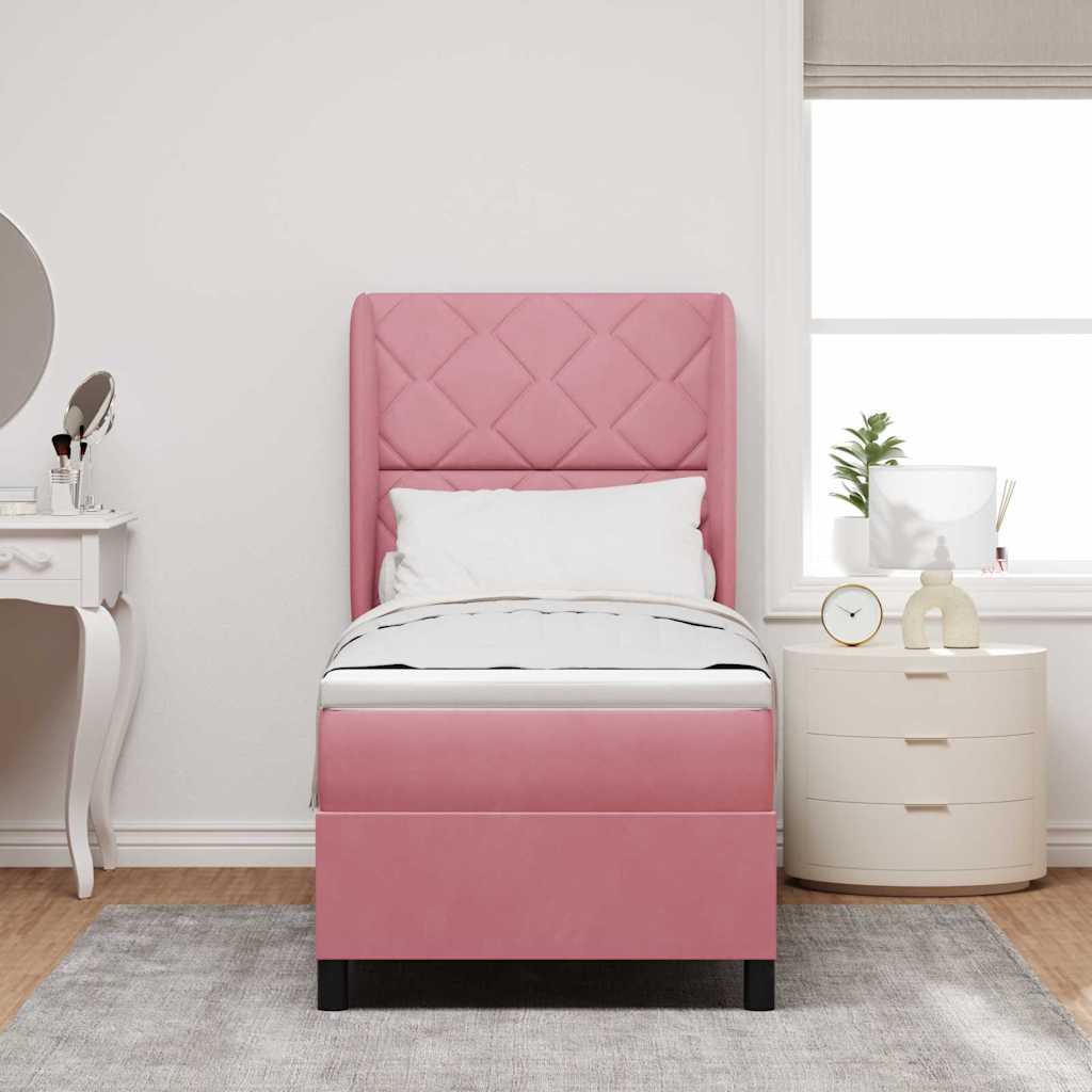 Boxspringbett mit Kopfteil Rosa 200 x 80 cm Samt