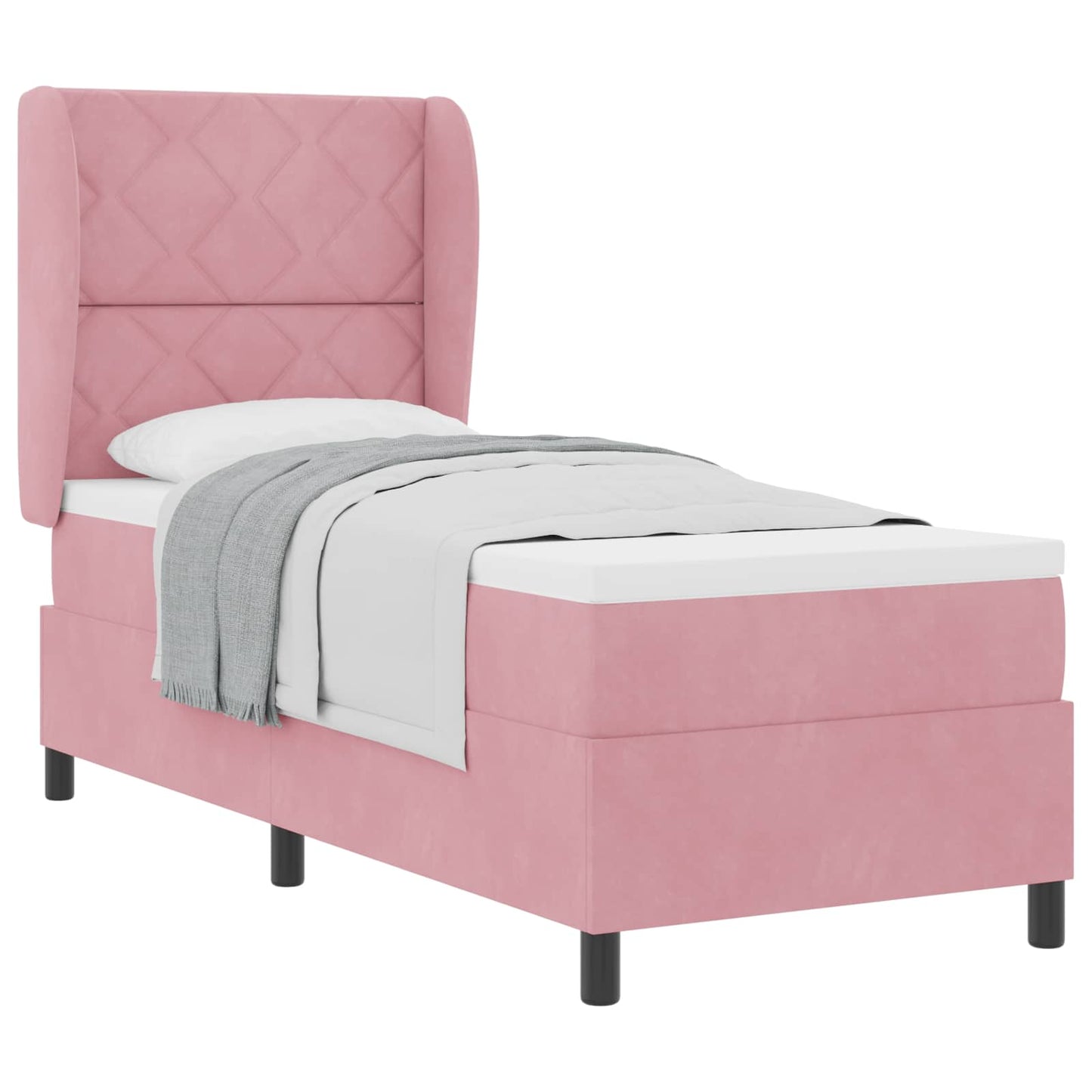 Boxspringbett mit Kopfteil Rosa 200 x 80 cm Samt
