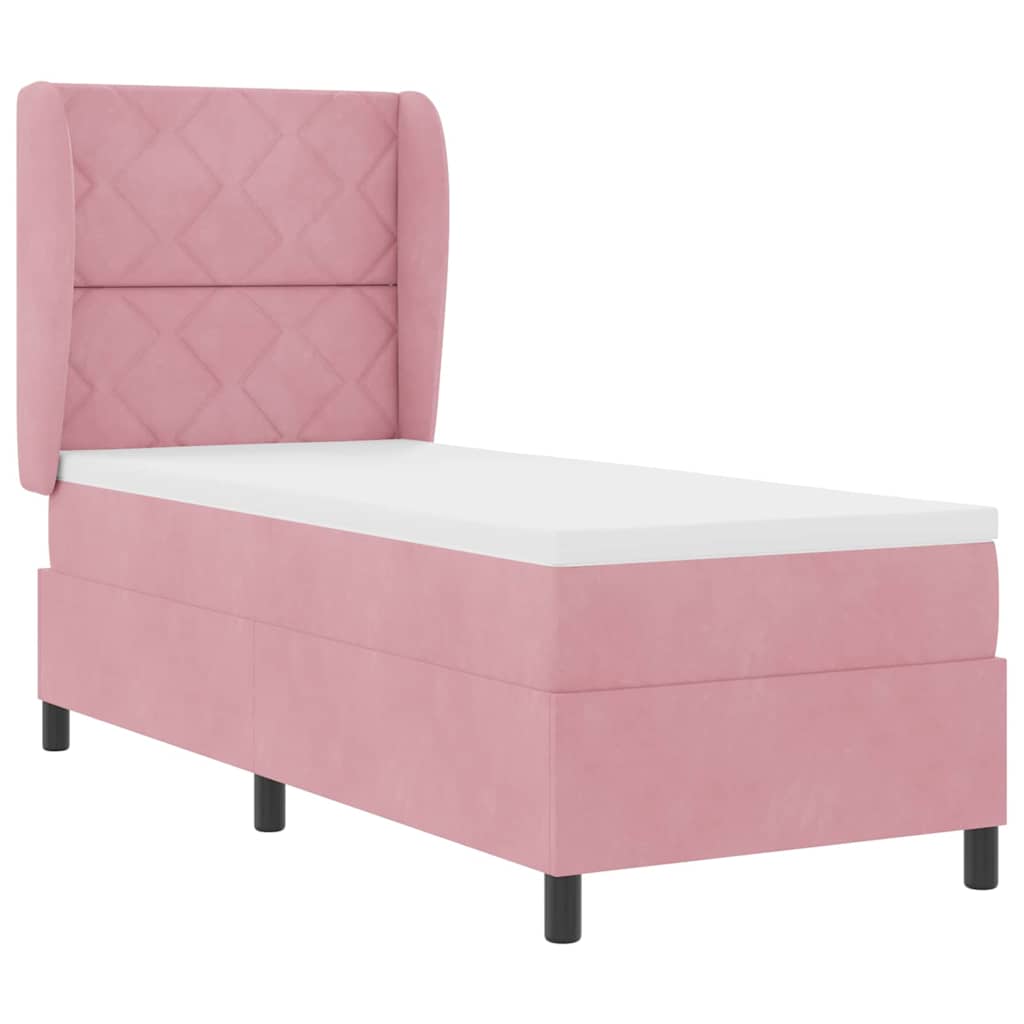 Boxspringbett mit Kopfteil Rosa 200 x 80 cm Samt
