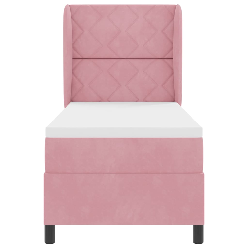 Boxspringbett mit Kopfteil Rosa 200 x 80 cm Samt