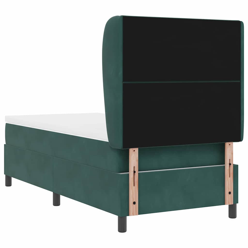 Boxspringbett mit Kopfteil Dunkelgrün 200 x 100 cm Samt