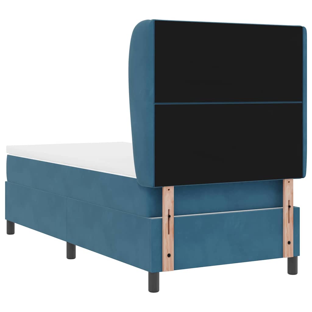 Boxspringbett mit Kopfteil Dunkelblau 200 x 100 cm Samt