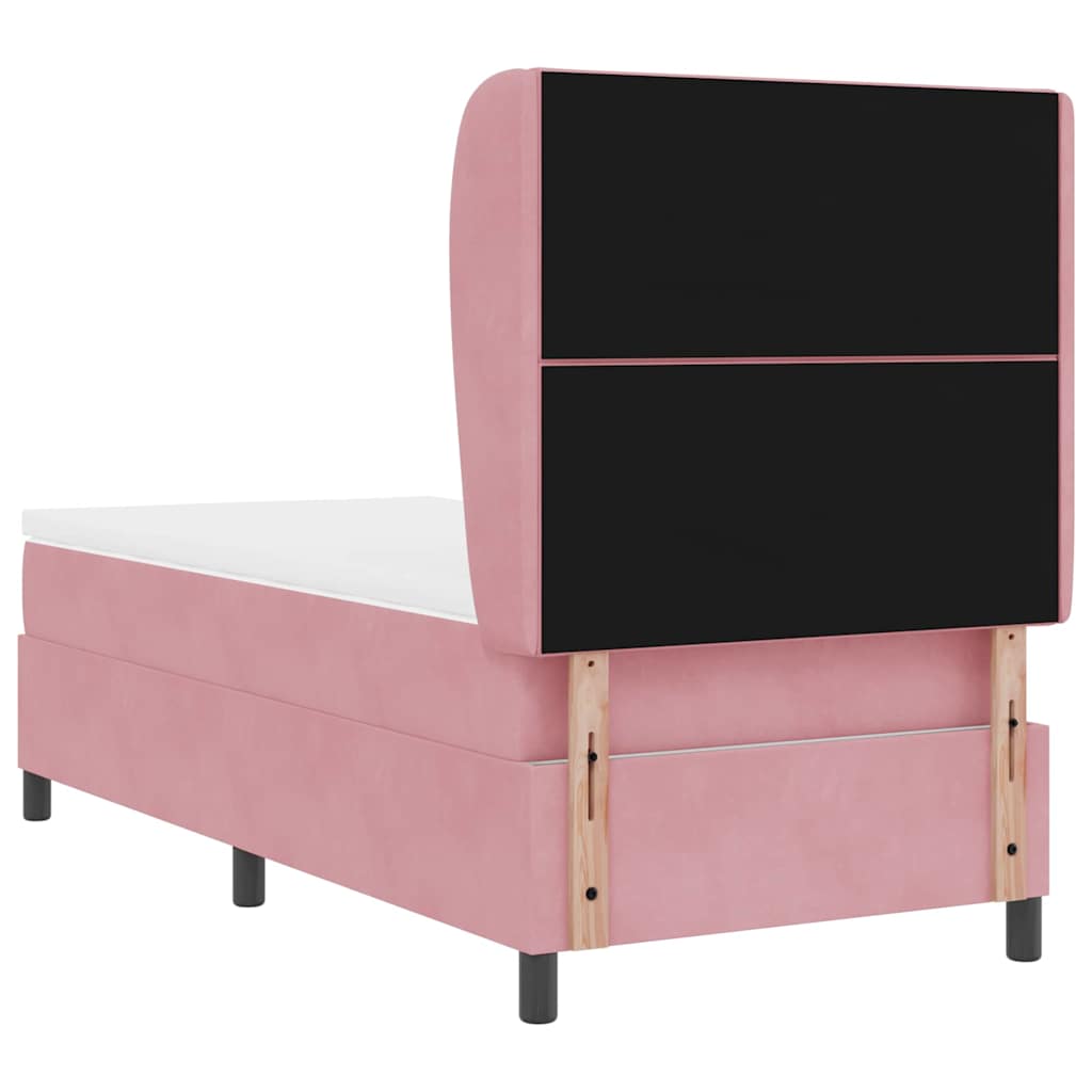 Boxspringbett mit Kopfteil Rosa 200 x 100 cm Samt