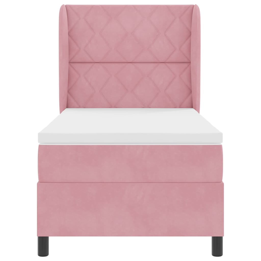 Boxspringbett mit Kopfteil Rosa 200 x 100 cm Samt