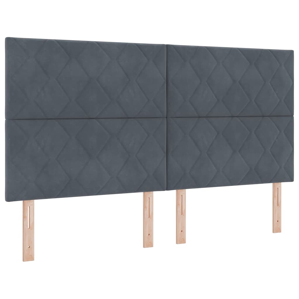 Boxspringbett mit Kopfteil Dunkelgrau 200 x 180 cm Samt