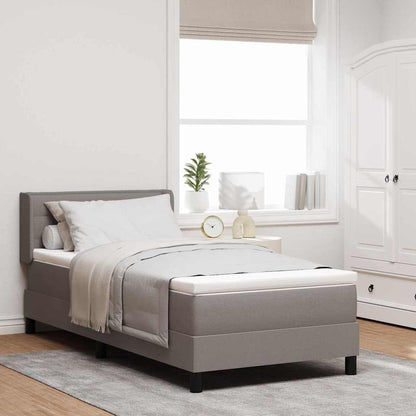 Boxspringbett mit Kopfteil Taupe 190 x 90 cm Stoff
