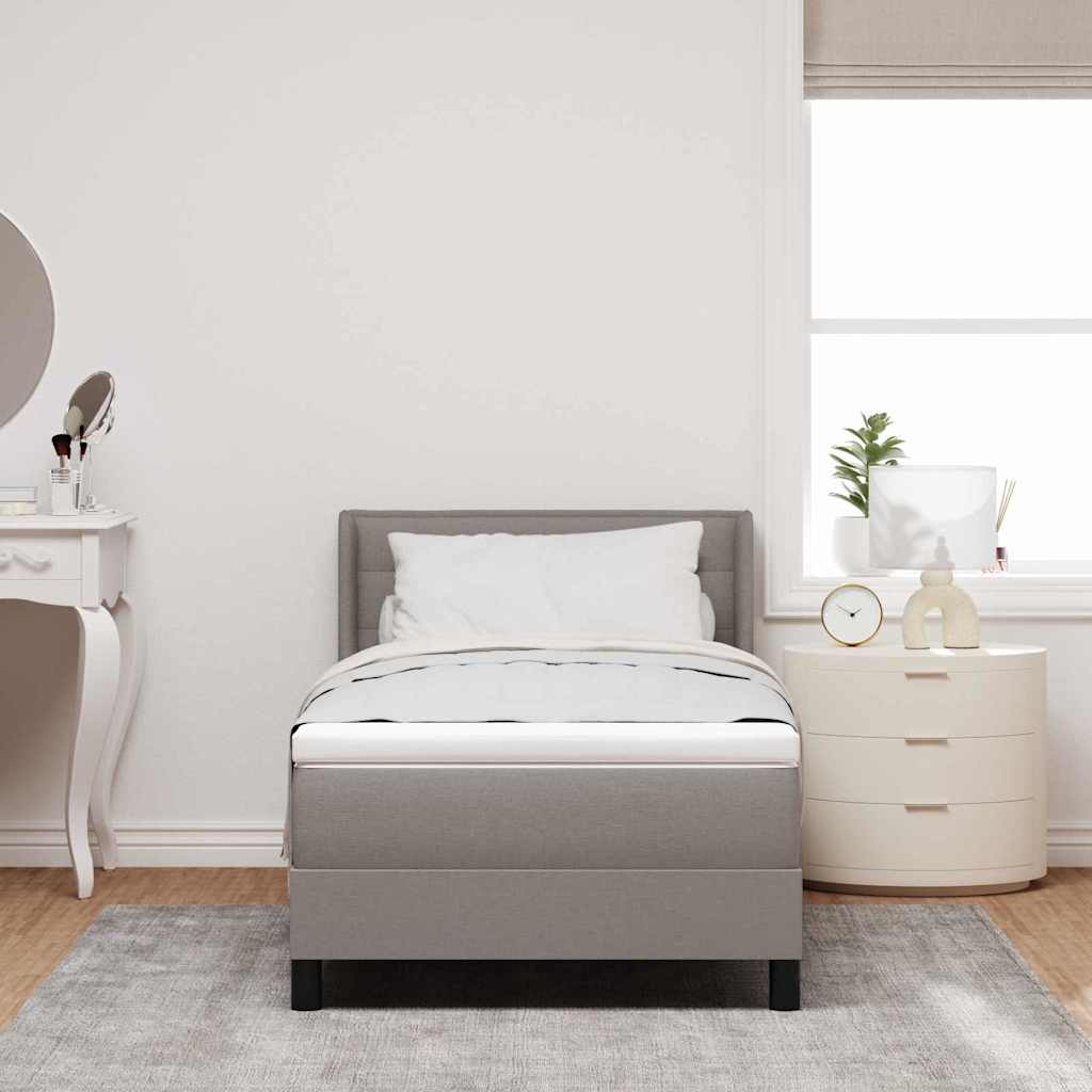 Boxspringbett mit Kopfteil Taupe 190 x 90 cm Stoff