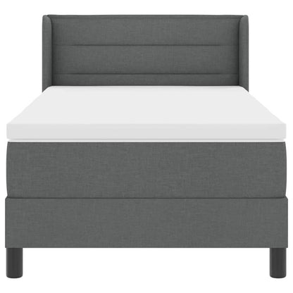 Boxspringbett mit Kopfteil Dunkelgrau 200 x 90 cm Stoff