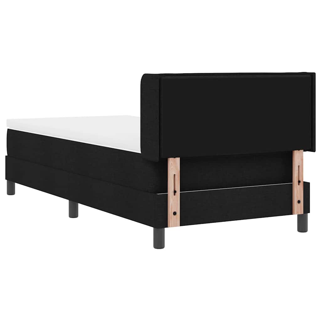 Boxspringbett mit Kopfteil Schwarz 200 x 90 cm Stoff