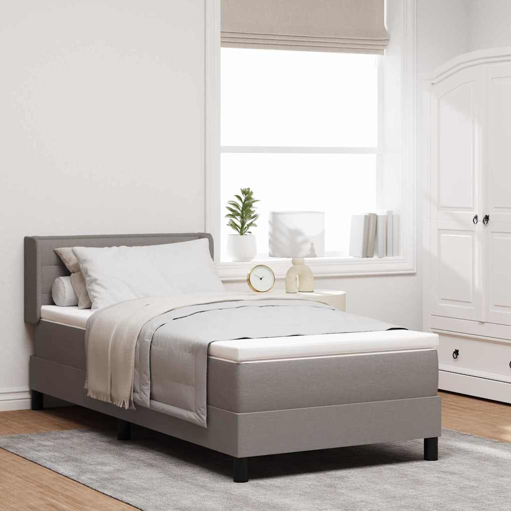 Boxspringbett mit Kopfteil Taupe 200 x 90 cm Stoff