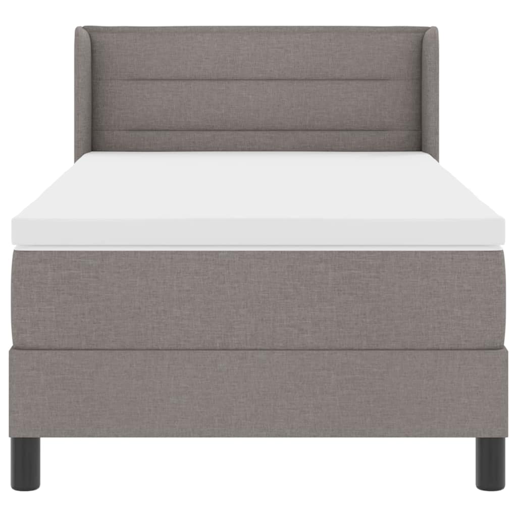 Boxspringbett mit Kopfteil Taupe 200 x 90 cm Stoff