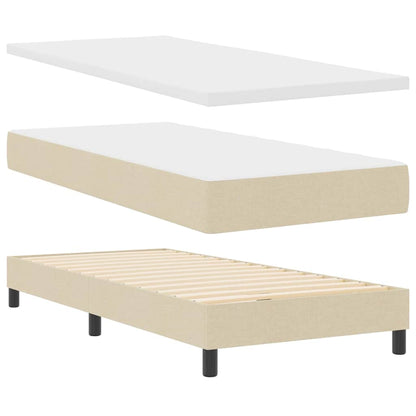 Boxspringbett mit Kopfteil Creme 200 x 90 cm Stoff