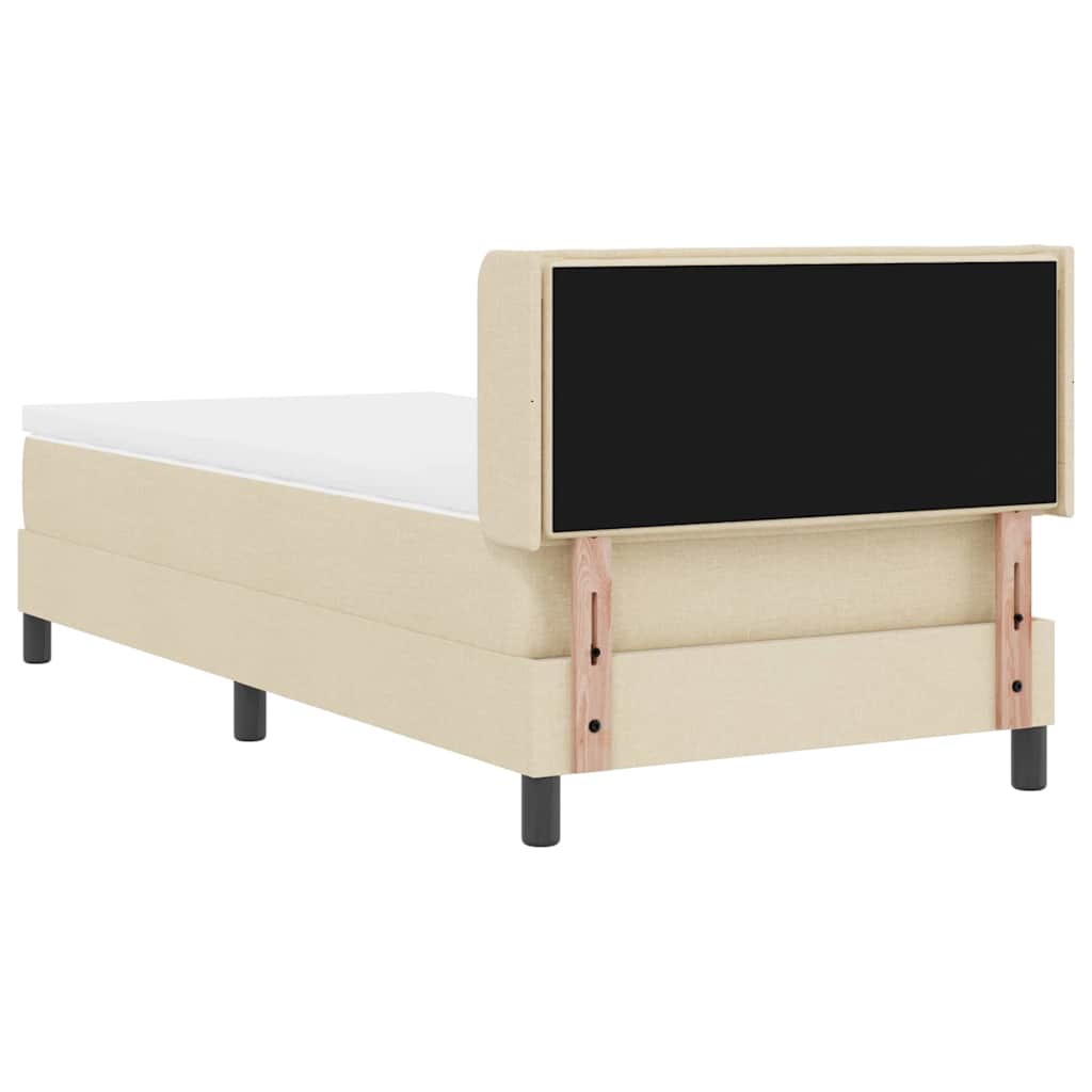 Boxspringbett mit Kopfteil Creme 200 x 90 cm Stoff