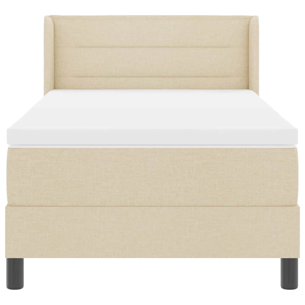 Boxspringbett mit Kopfteil Creme 200 x 90 cm Stoff