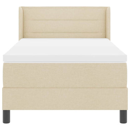 Boxspringbett mit Kopfteil Creme 200 x 90 cm Stoff