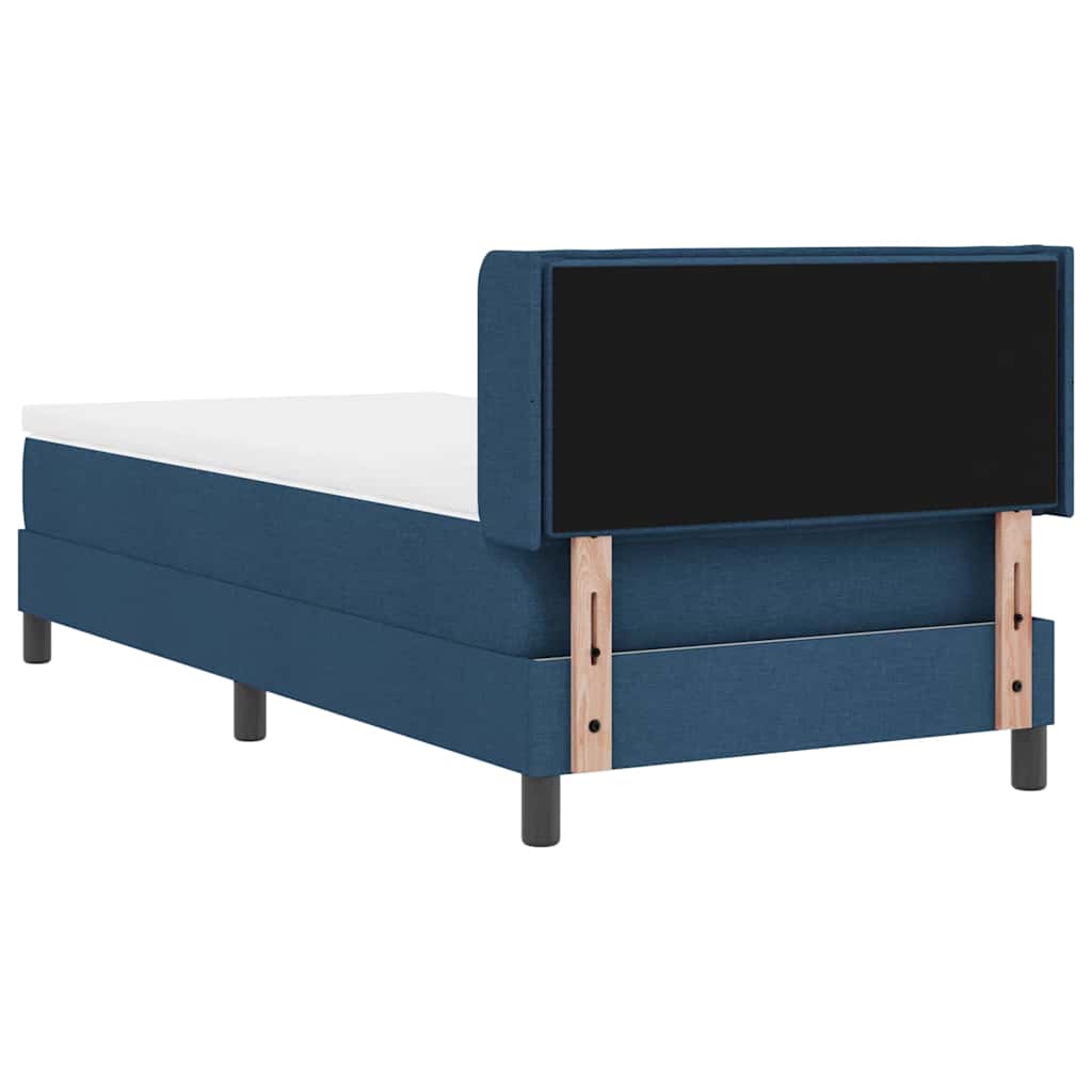 Boxspringbett mit Kopfteil Blau 200 x 90 cm Stoff