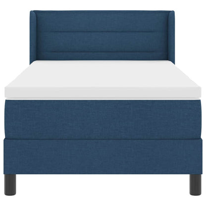 Boxspringbett mit Kopfteil Blau 200 x 90 cm Stoff