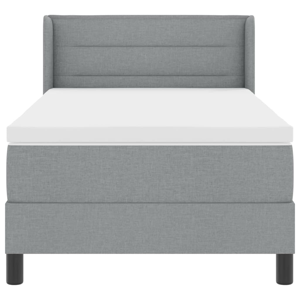 Boxspringbett mit Kissen Hellgrau 200 x 100 cm Stoff