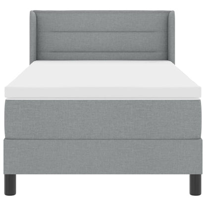 Boxspringbett mit Kissen Hellgrau 200 x 100 cm Stoff