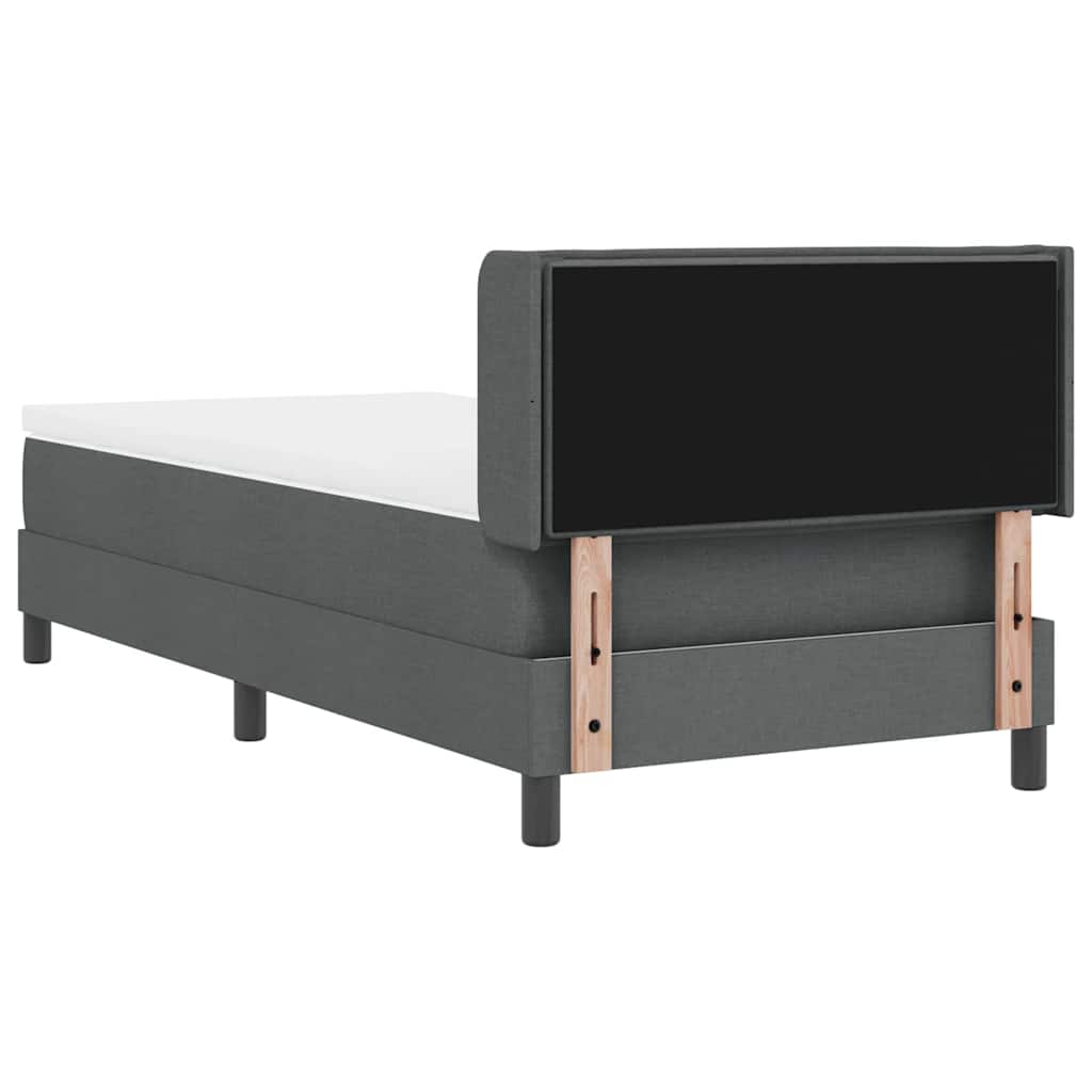 Boxspringbett mit Kopfteil Dunkelgrau 200 x 100 cm Stoff