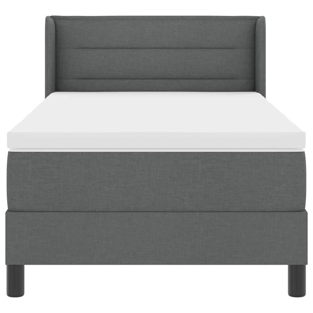 Boxspringbett mit Kopfteil Dunkelgrau 200 x 100 cm Stoff