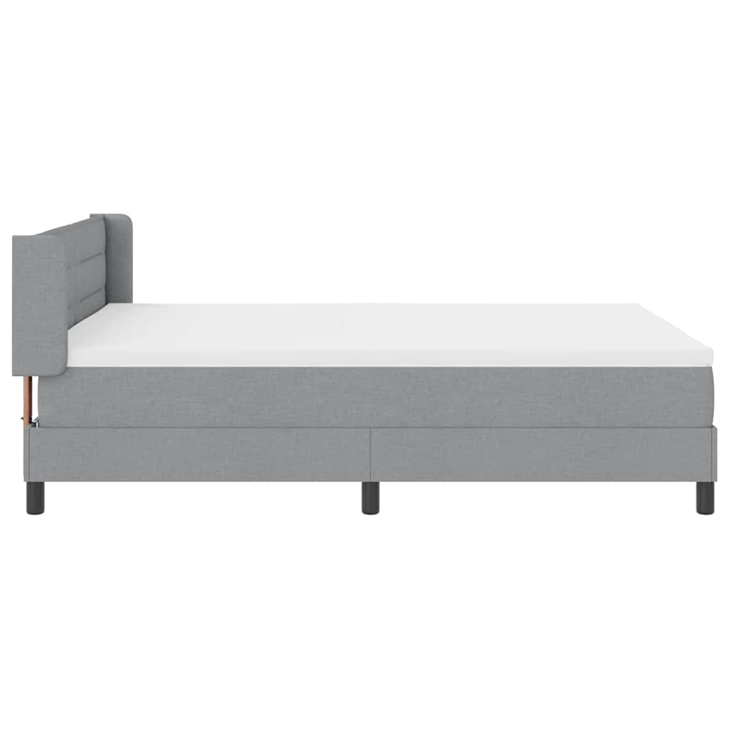 Boxspringbett mit Kopfteil Hellgrau 190 x 140 cm Stoff