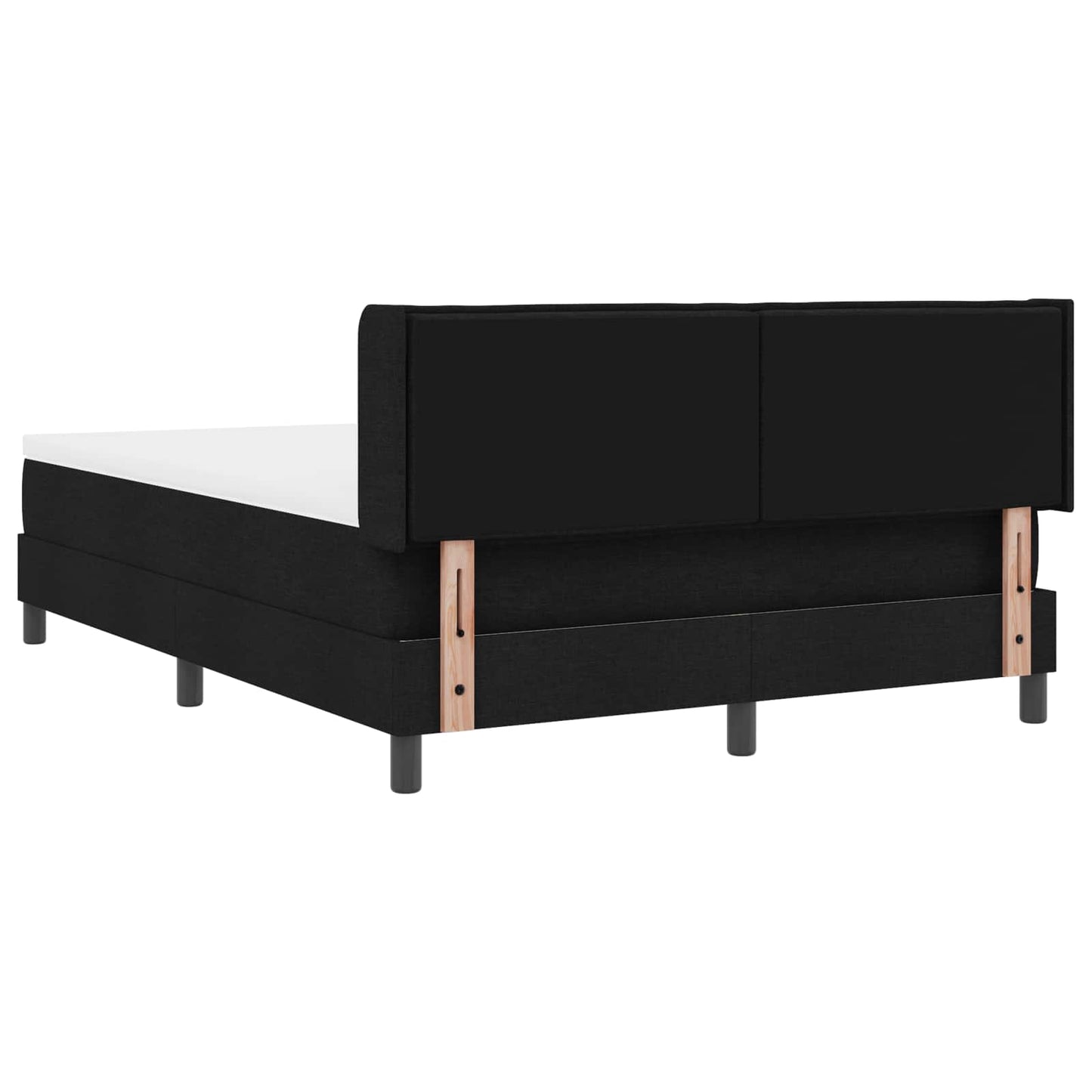 Boxspringbett mit Kopfteil Schwarz 190 x 140 cm Stoff