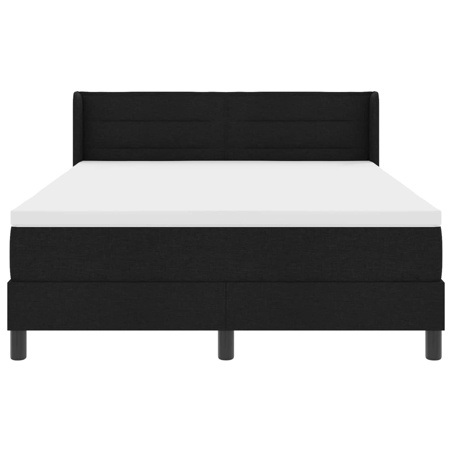 Boxspringbett mit Kopfteil Schwarz 190 x 140 cm Stoff