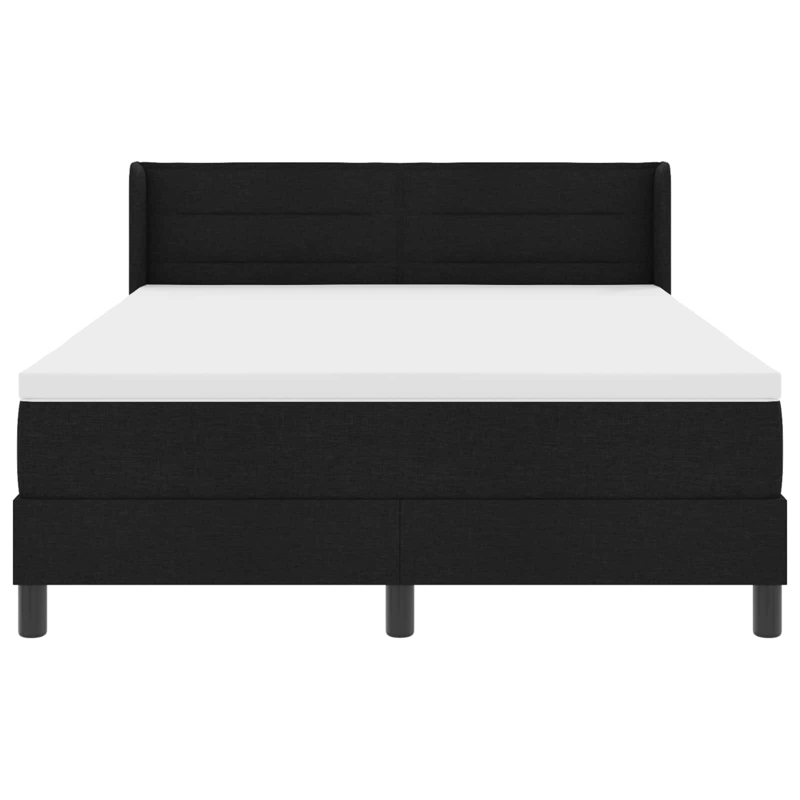Boxspringbett mit Kopfteil Schwarz 190 x 140 cm Stoff
